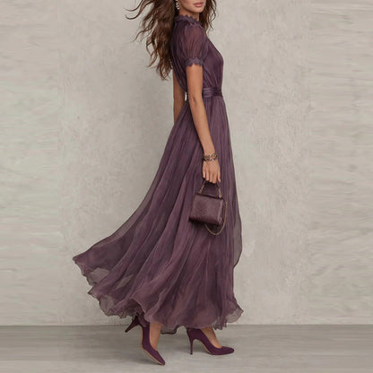 The Elysée Ruffle-Hem Flared Dress