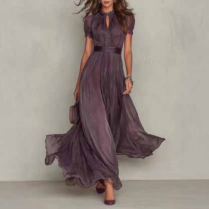 The Elysée Ruffle-Hem Flared Dress