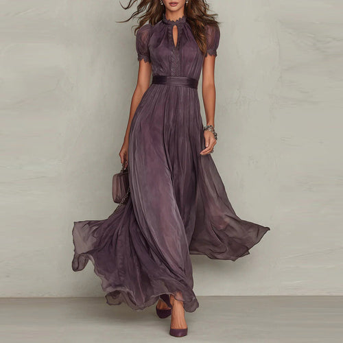 The Elysée Ruffle-Hem Flared Dress