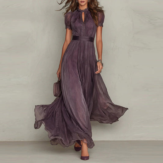 The Elysée Ruffle-Hem Flared Dress