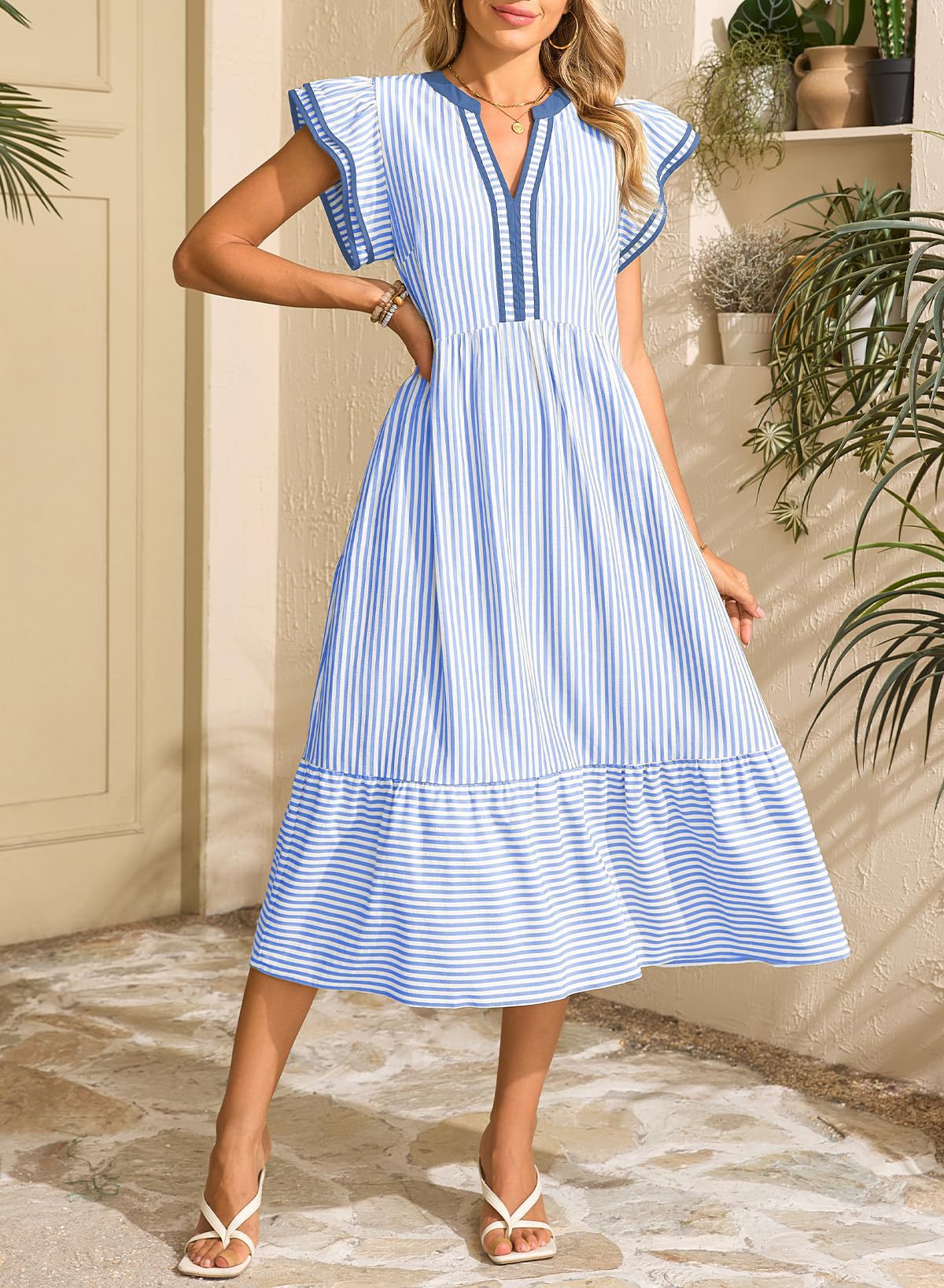 The Florentine Flutter-Sleeve Dress