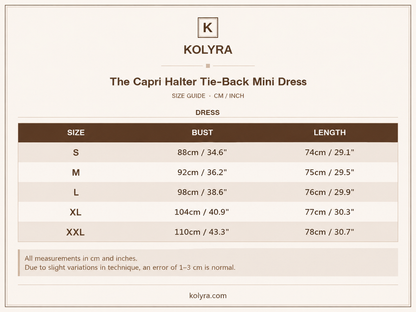 The Capri Halter Tie-Back Mini Dress