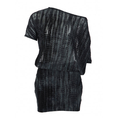 Asymmetrical Neck Tie Hollow-Out Back Short Dress
