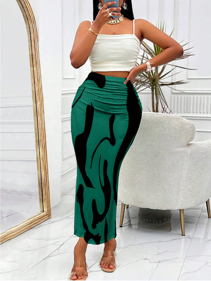 The Mermaid Plissé Knit Skirt