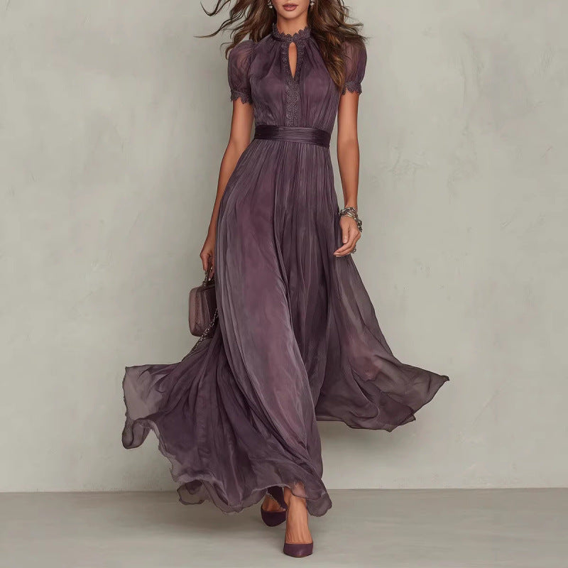 The Elysée Ruffle-Hem Flared Dress