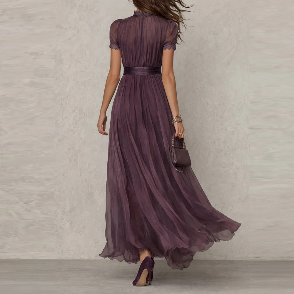 The Elysée Ruffle-Hem Flared Dress